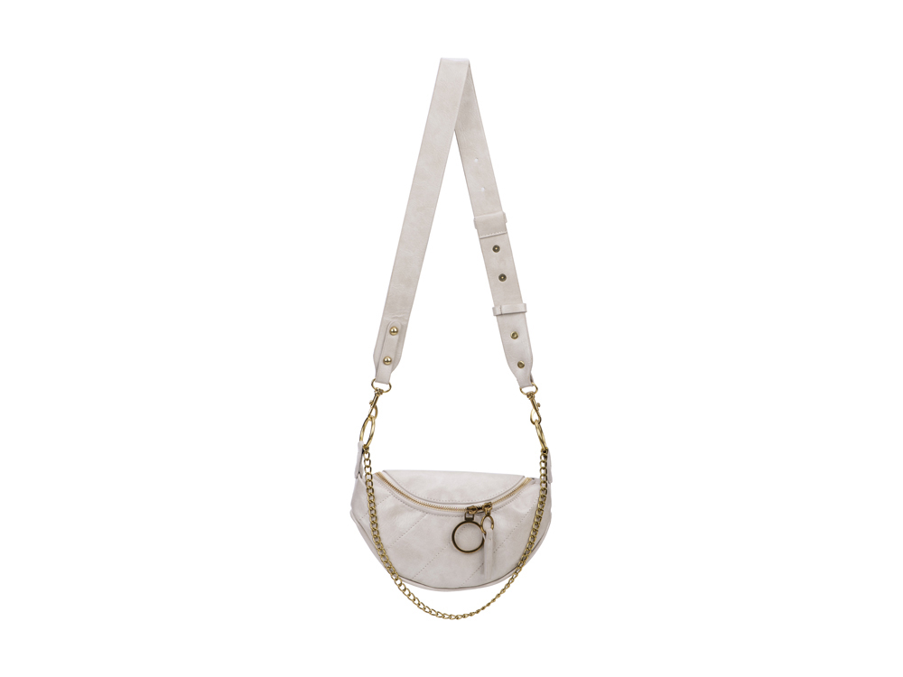 Sac banane avec chaînette - Modèle Zinnia - Écru
