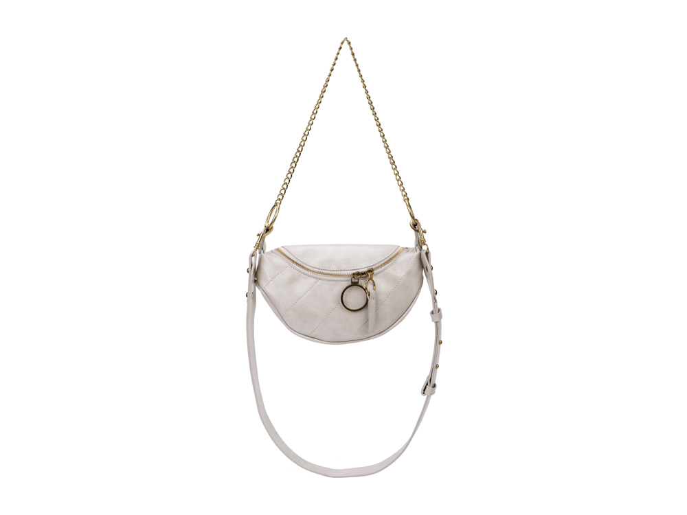 Sac banane avec chaînette - Modèle Zinnia - Écru