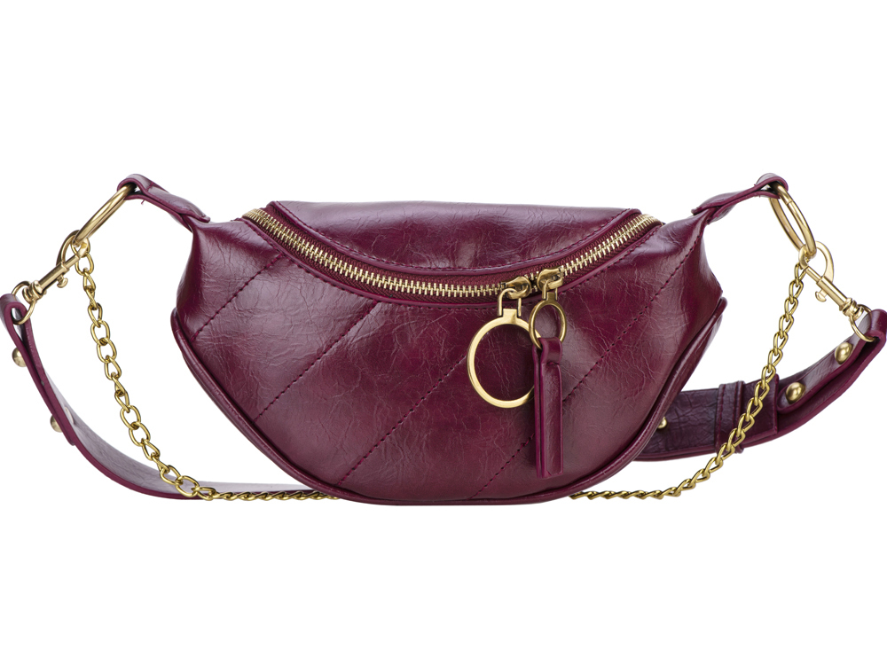 Sac banane avec chaînette - Modèle Zinnia - Bordeaux