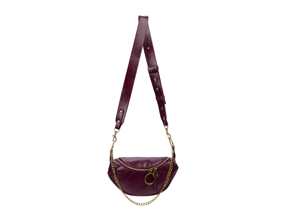 Sac banane avec chaînette - Modèle Zinnia - Bordeaux