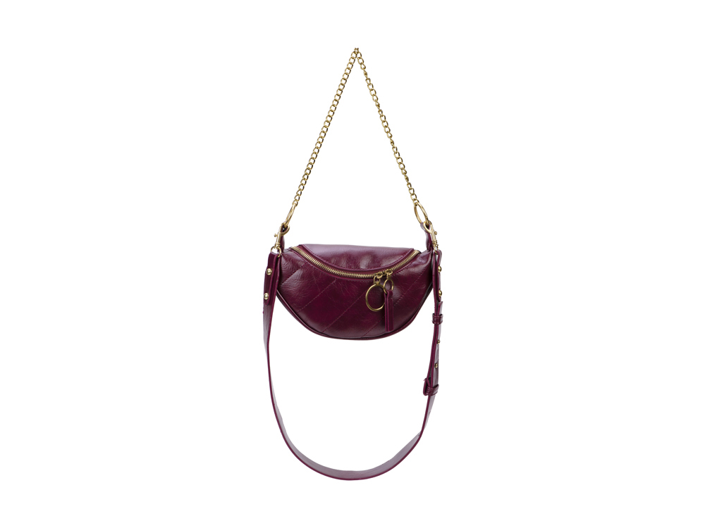 Sac banane avec chaînette - Modèle Zinnia - Bordeaux