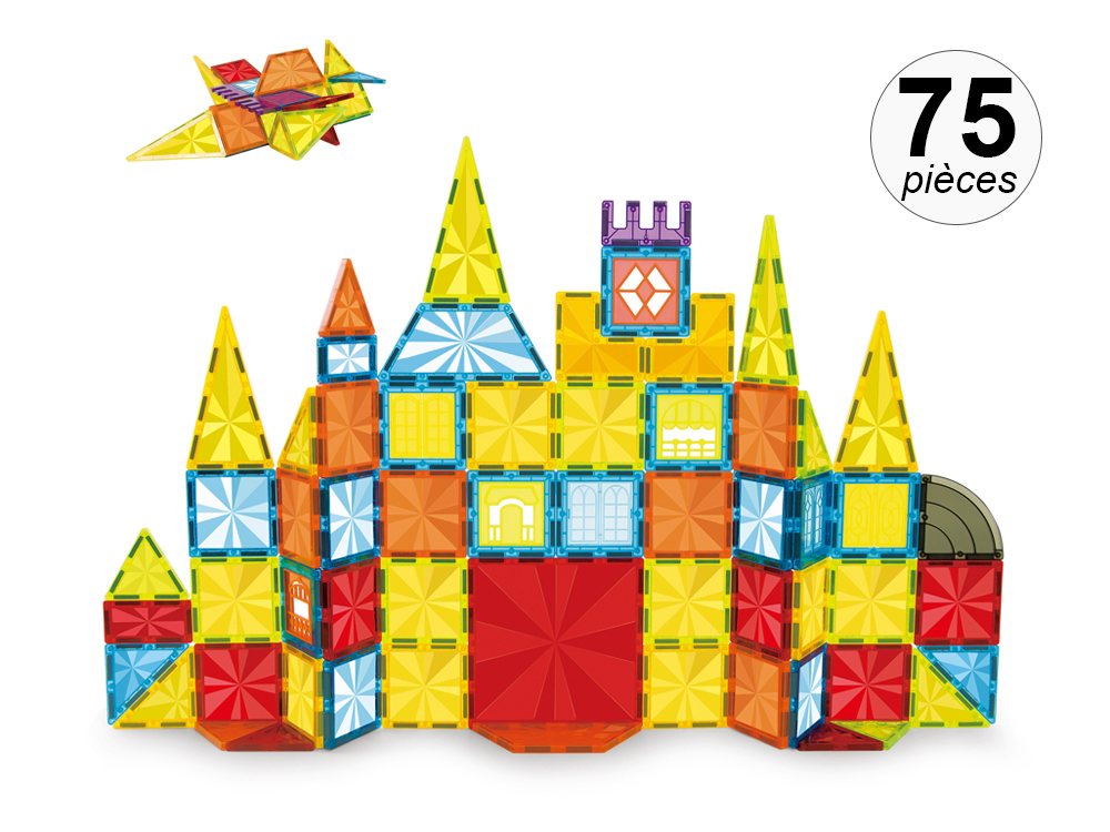 Jeu de construction magnétique - 75 pcs - Modèle Imagine L