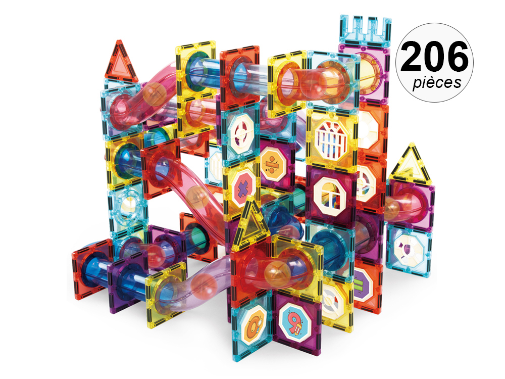 Jeu de construction magnétique intéractif - 206pcs - Modèle Marble Roller II