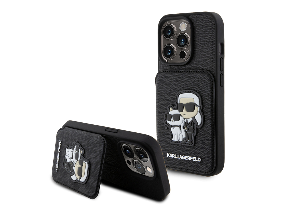 Coque Karl Lagerfeld Saffiano avec porte-cartes pour iPhone 15 Pro