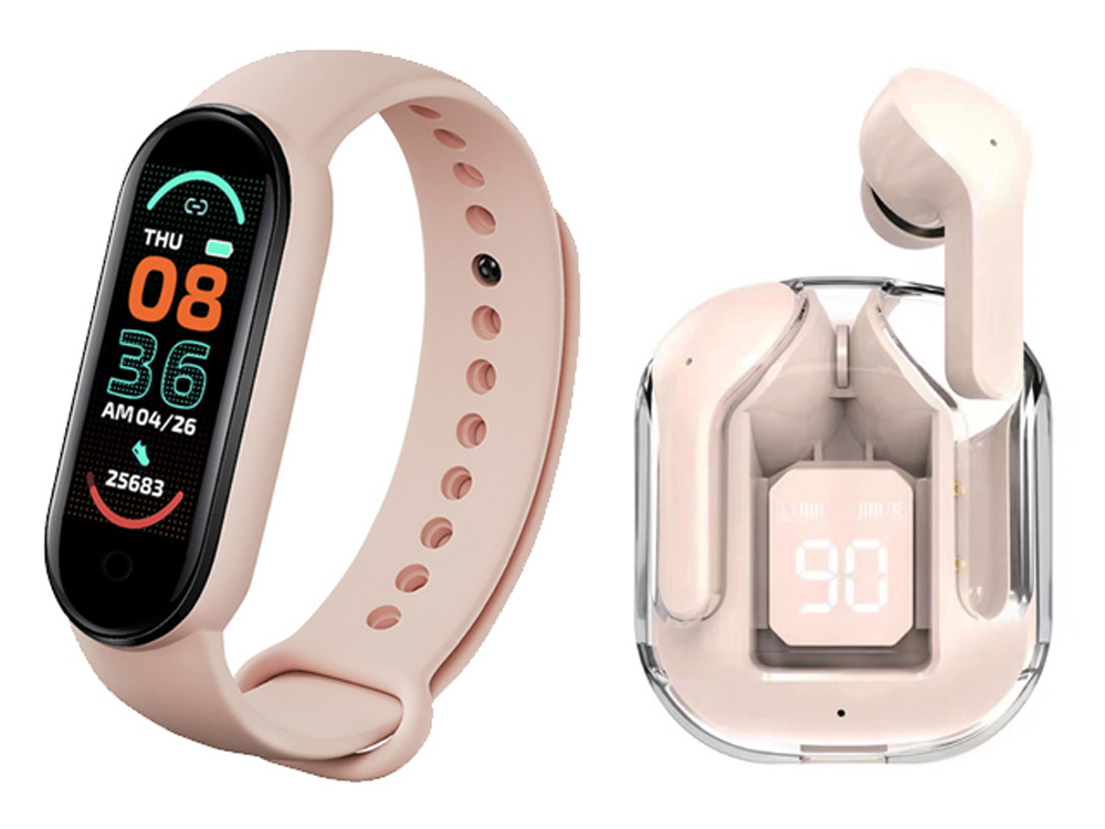 Pack Sport - Bracelet connecté EKO-Life avec TWS Imagine Bluetooth 5.3 - Rose