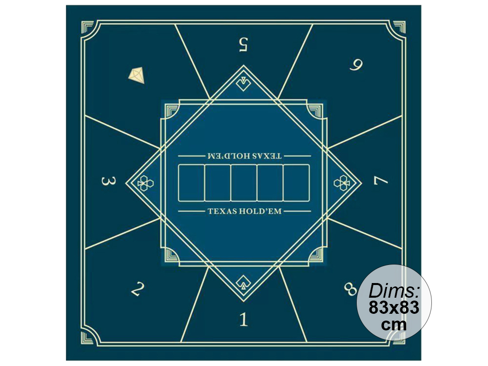 Tapis de poker carré 83x83cm - Bleu nuit