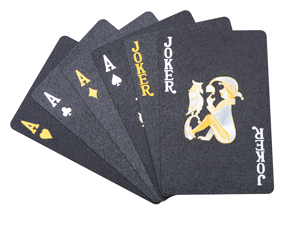 Lot de 3 paquets de 54 cartes brillantes PET waterproof - Coloris Noir