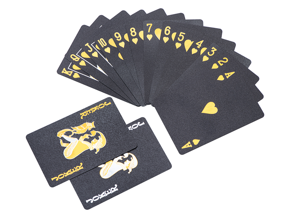 Lot de 3 paquets de 54 cartes brillantes PET waterproof - Coloris Noir