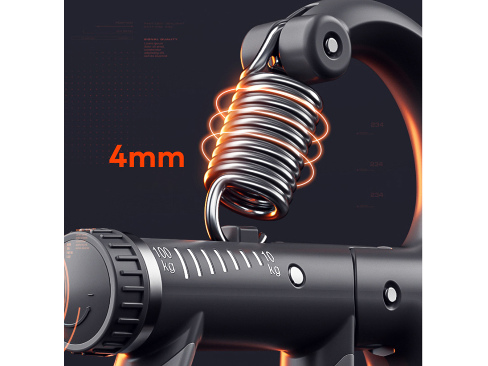 Pince de musculation à résistance réglable 10-100KG avec compteur - Noire