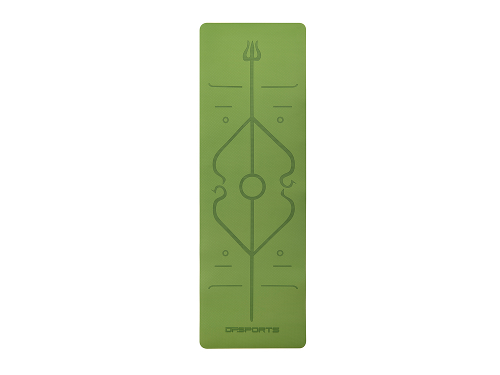 Tapis de Yoga DF SPORTS antidérapant 183x61x0.6cm avec housse - Modèle Nirvana - Vert
