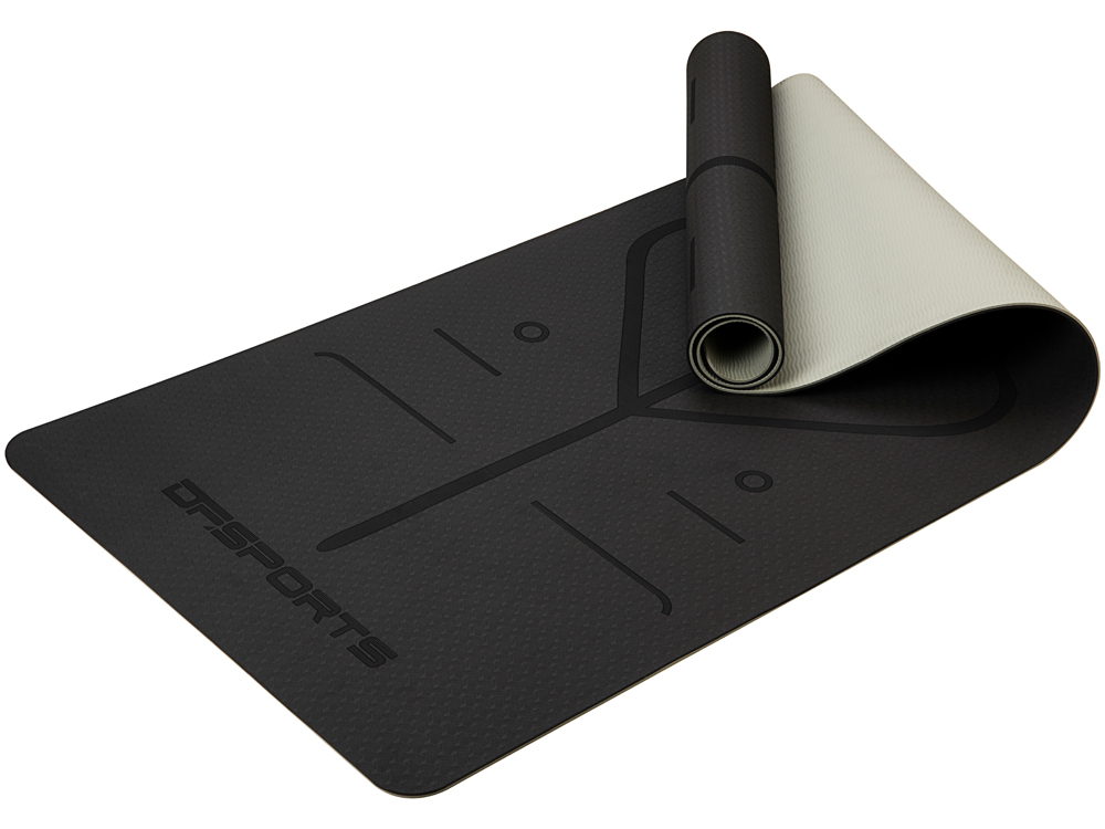 Tapis de Yoga DF SPORTS antidérapant 183x61x0.6cm avec housse - Modèle Nirvana - Noir