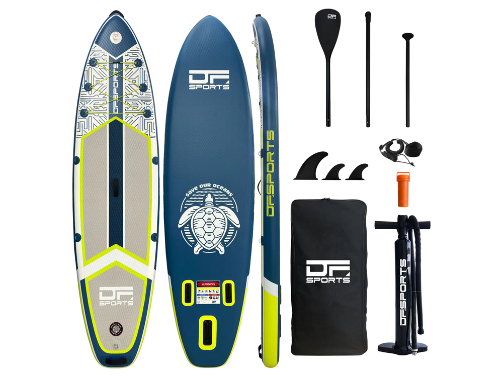 Paddle gonflable 320cm DF SPORTS avec pack accessoires - Modèle Santorin - Bleu