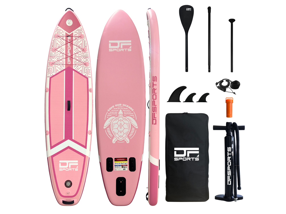 Paddle gonflable 320cm DF SPORTS avec pack accessoires - Modèle Santorin - Rose