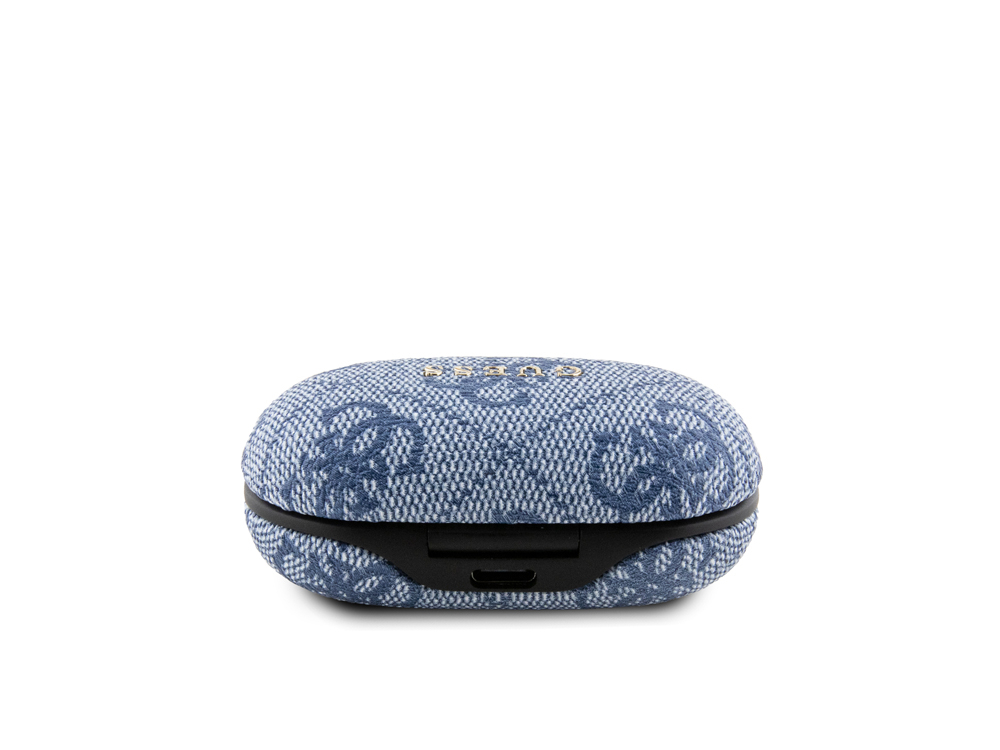 Ecouteurs Bluetooth 5.3 Guess 4G tactiles avec étui de chargement - Bleu