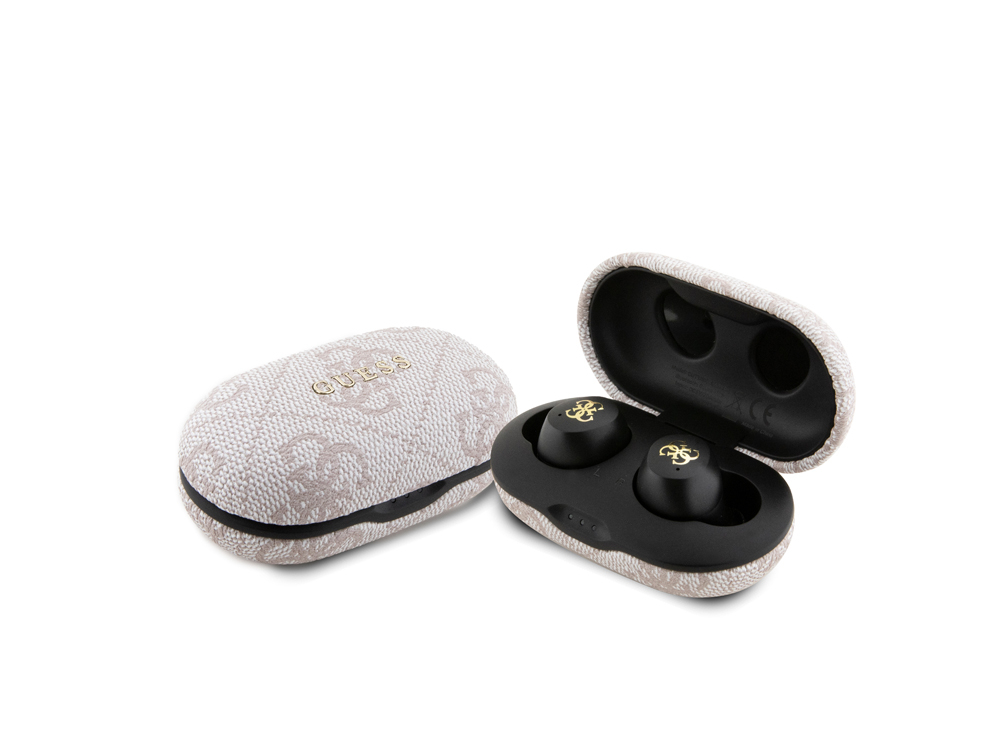Ecouteurs Bluetooth 5.3 Guess 4G tactiles avec étui de chargement - Rose