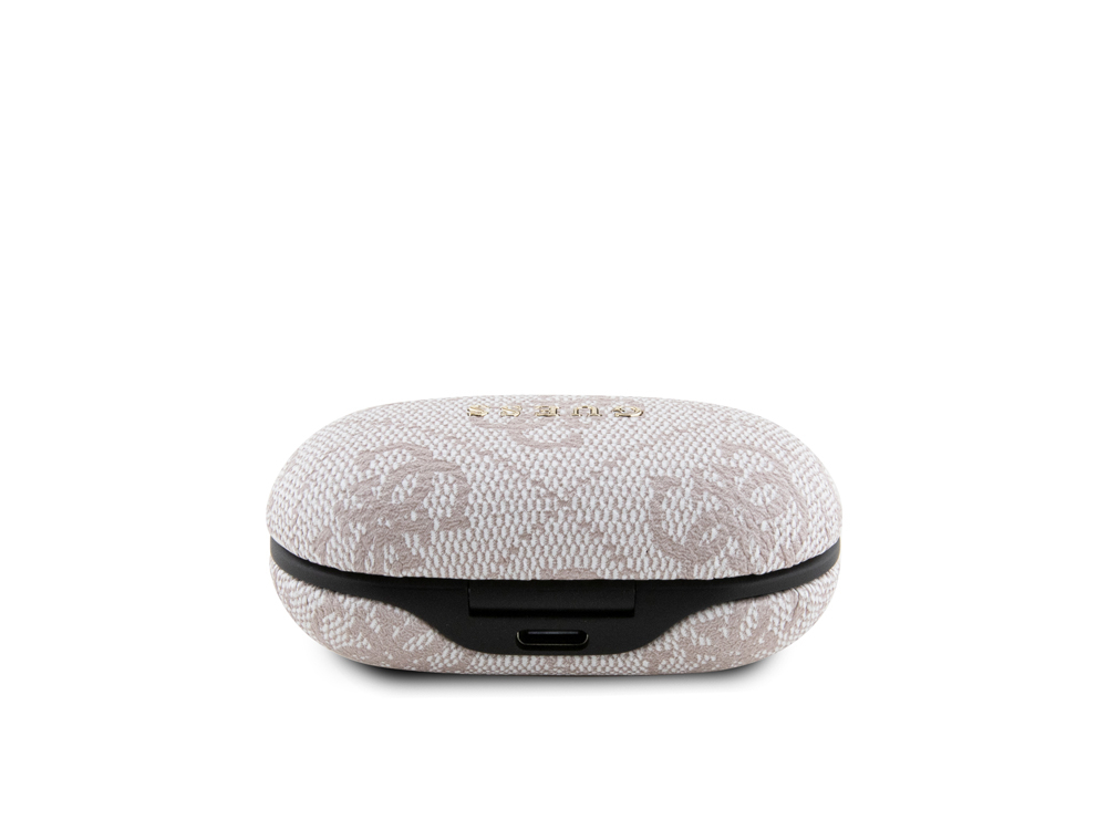 Ecouteurs Bluetooth 5.3 Guess 4G tactiles avec étui de chargement - Rose