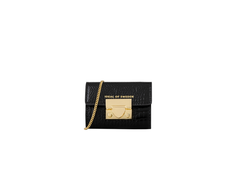 Mini sac IDEAL OF SWEDEN Portefeuille - Modèle Liv - Noir Croco