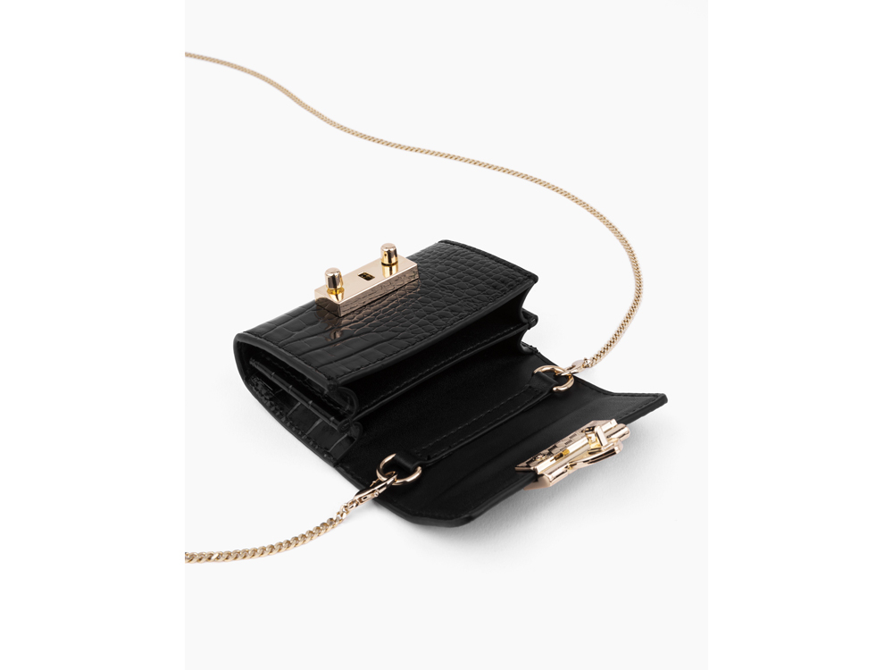 Mini sac IDEAL OF SWEDEN Portefeuille - Modèle Liv - Noir Croco
