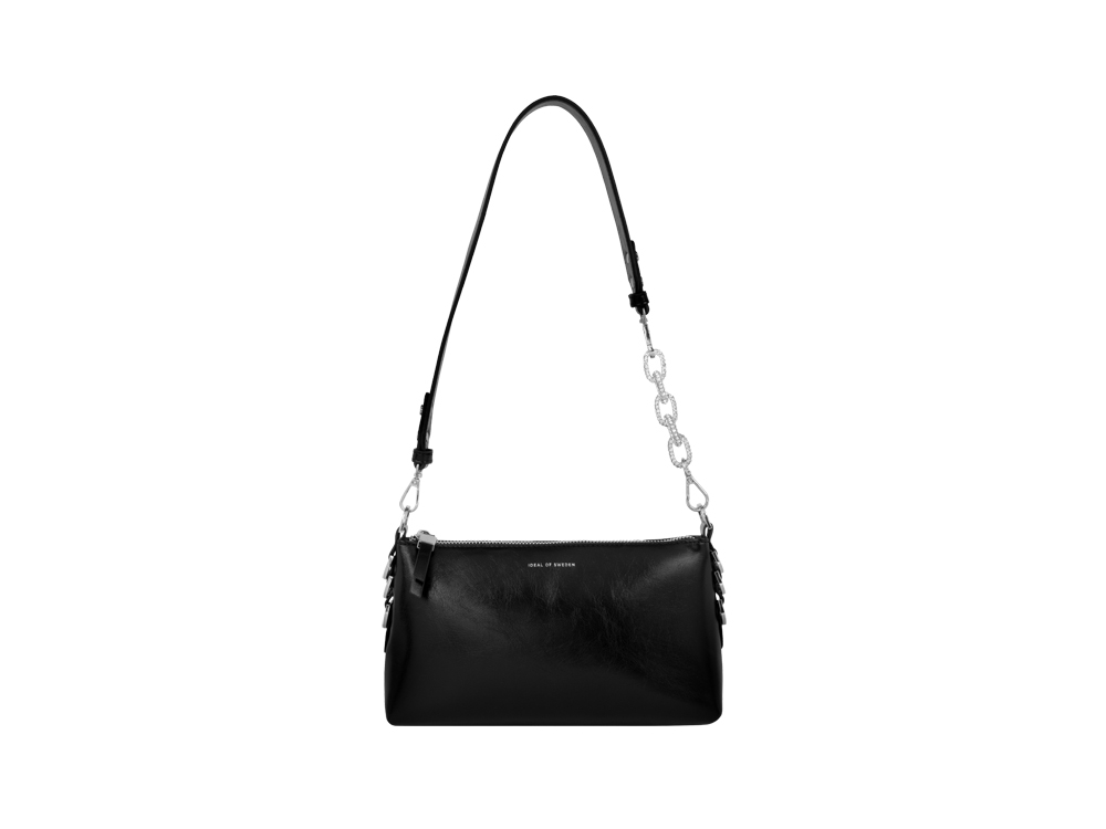 Sac IDEAL OF SWEDEN porté épaule - Modèle Crystal - Platinium Black