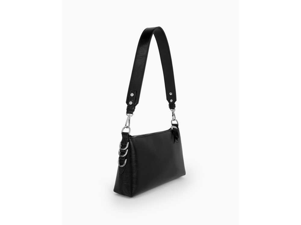 Sac IDEAL OF SWEDEN porté épaule - Modèle Crystal - Platinium Black