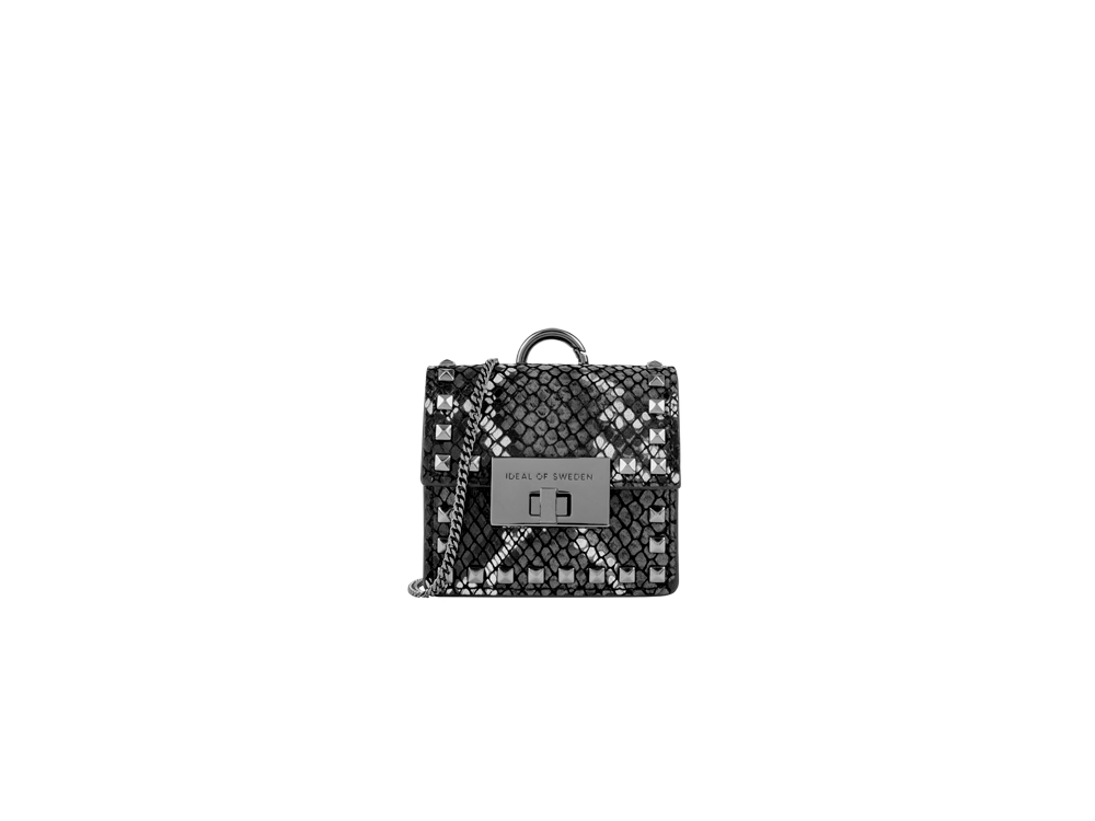 Mini sac IDEAL OF SWEDEN pour AirPods - Modèle Zoe - Beatstuds Silvery Snake