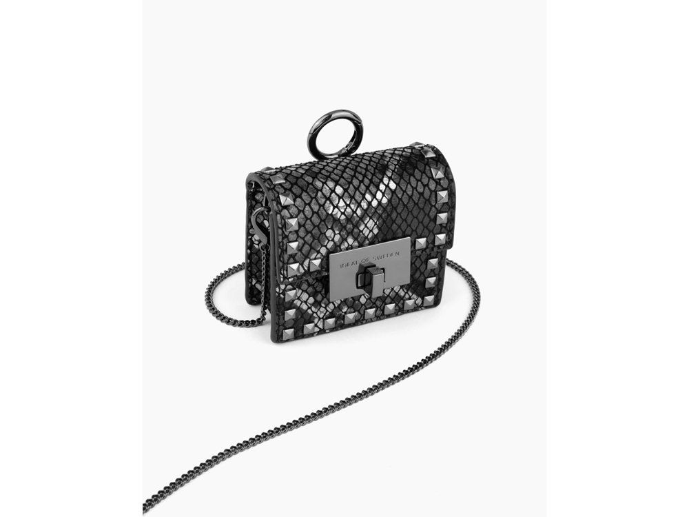 Mini sac IDEAL OF SWEDEN pour AirPods - Modèle Zoe - Beatstuds Silvery Snake
