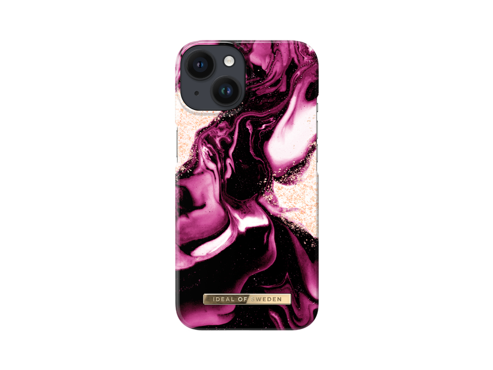 Coque IDEAL OF SWEDEN pour iPhone 13 et 14 - Modèle Golden Ruby Marble