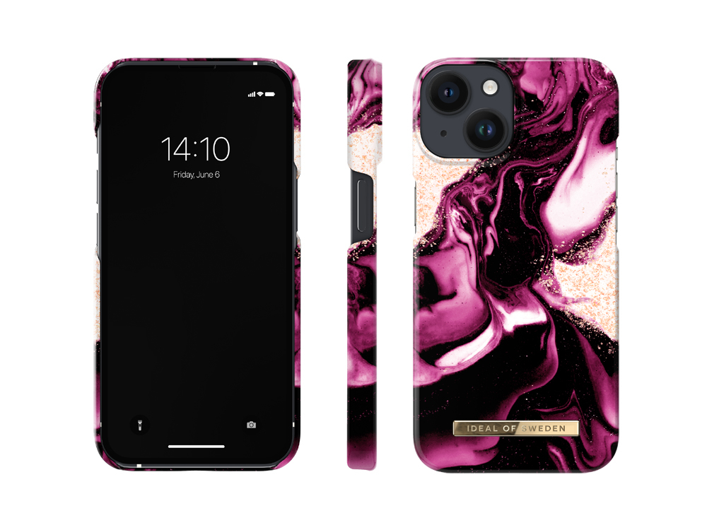 Coque IDEAL OF SWEDEN pour iPhone 13 et 14 - Modèle Golden Ruby Marble