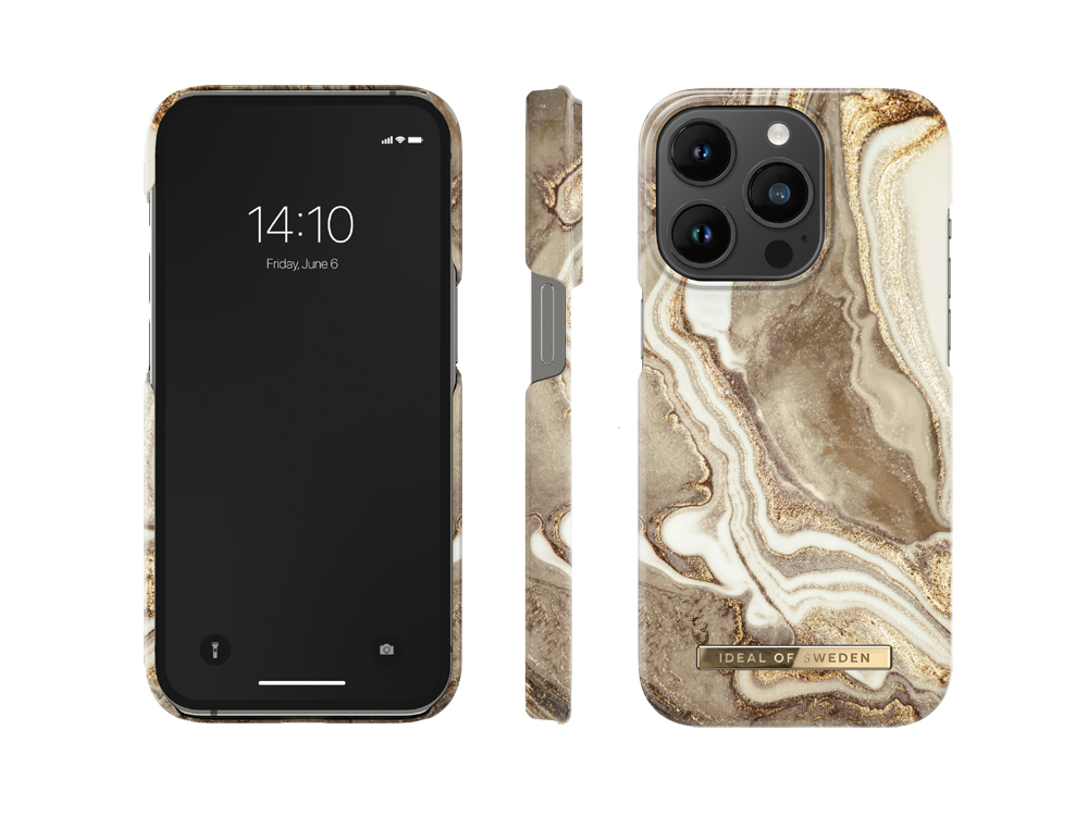 Coque IDEAL OF SWEDEN pour iPhone 14 Pro - Modèle Golden Sand Marble