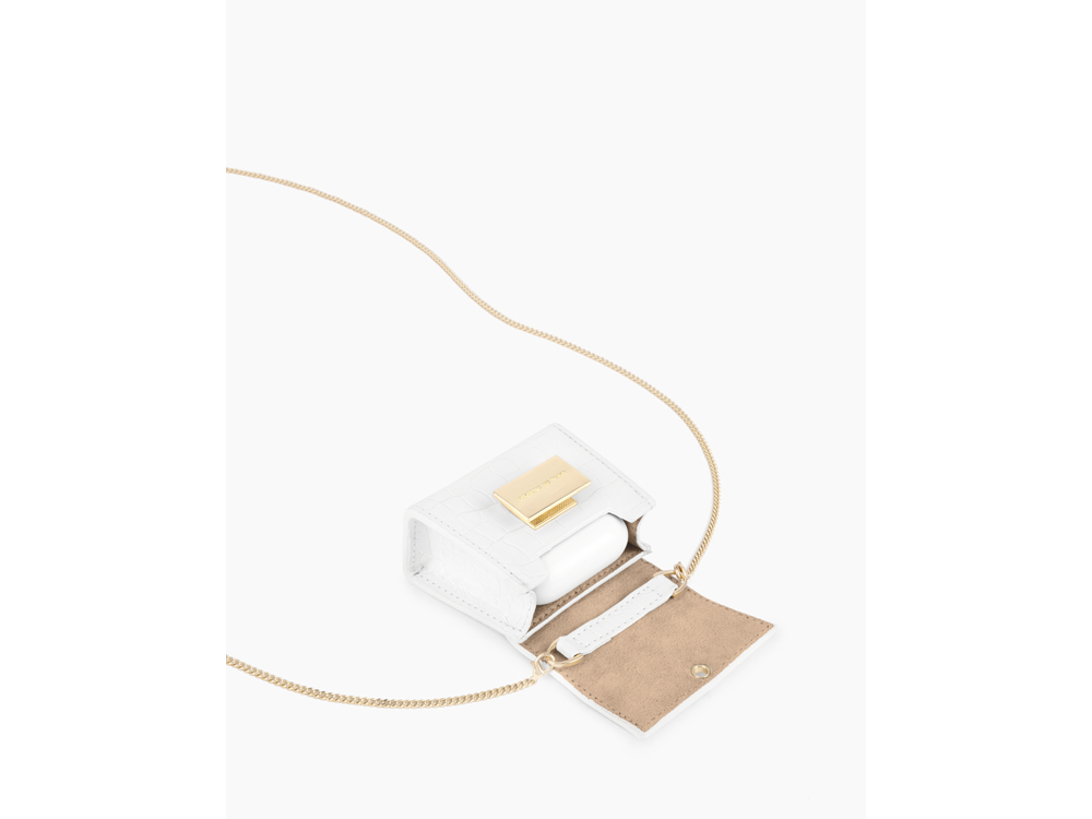 Mini sac IDEAL OF SWEDEN pour AirPods - Modèle Lilou - White Croco