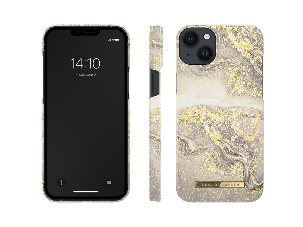 Coque IDEAL OF SWEDEN pour iPhone 14 Plus - Modèle Sparkle Greige Marble