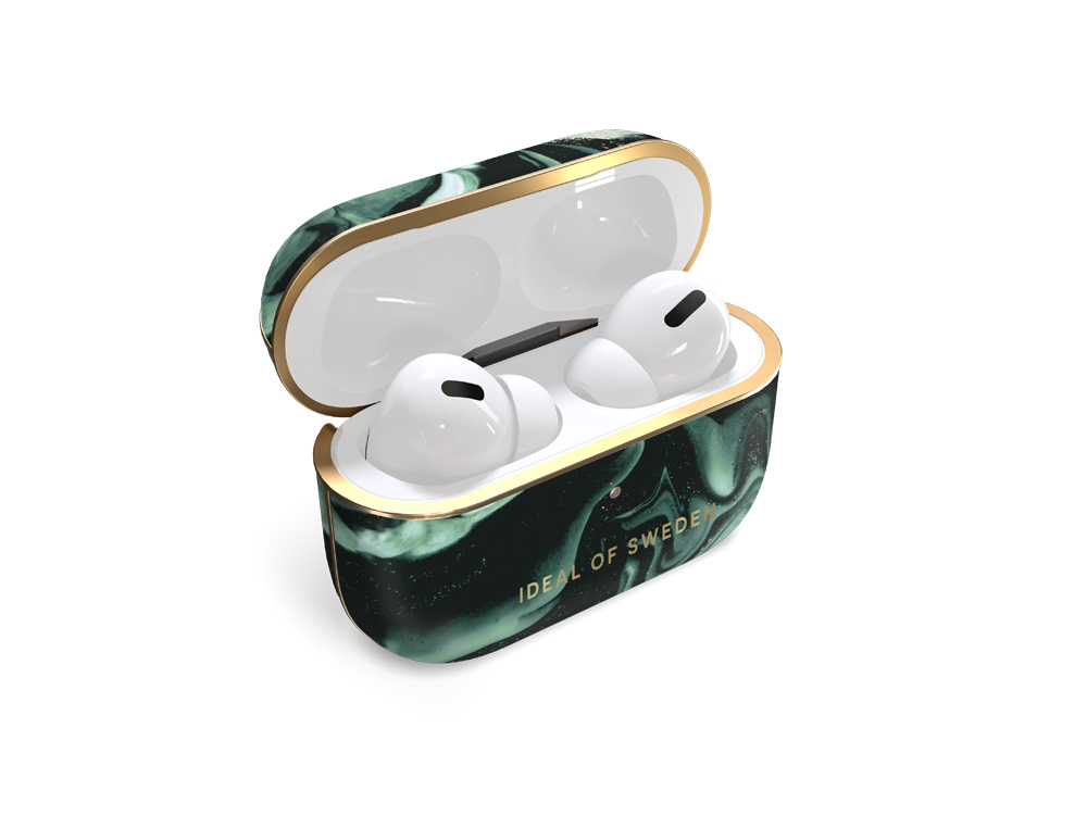 Coque IDEAL OF SWEDEN pour AirPods Pro 1 et 2 - Modèle Golden Olive Marble