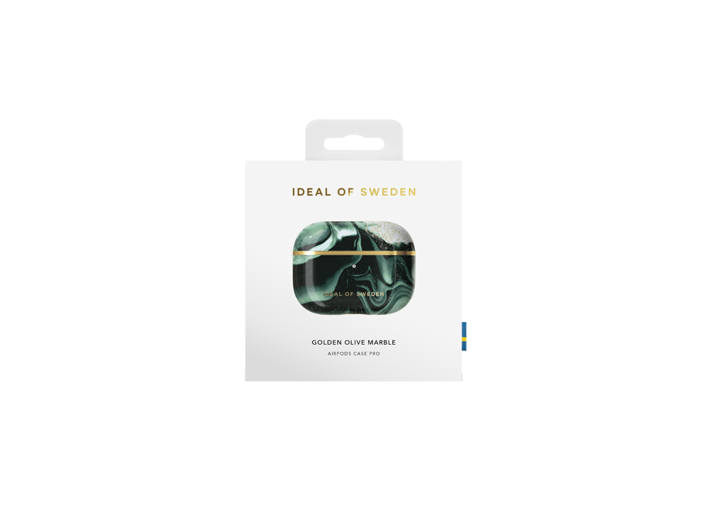 Coque IDEAL OF SWEDEN pour AirPods Pro 1 et 2 - Modèle Golden Olive Marble