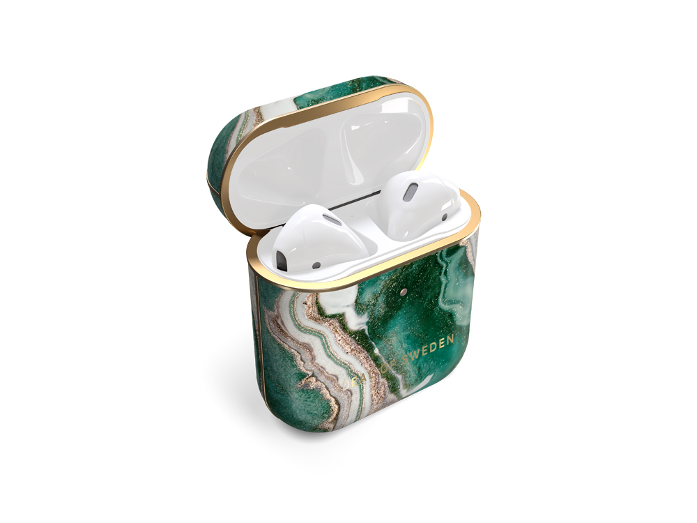 Coque IDEAL OF SWEDEN pour AirPods 1 et 2 - Modèle Golden Jade Marble