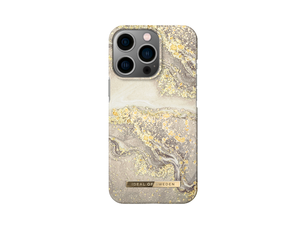 Coque IDEAL OF SWEDEN pour iPhone 13 Pro - Modèle Sparkle Greige Marble