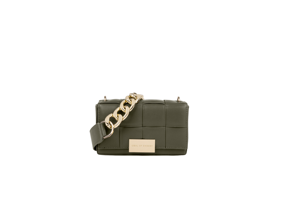 Sac IDEAL OF SWEDEN chaine bandoulière - Modèle Braided - Khaki