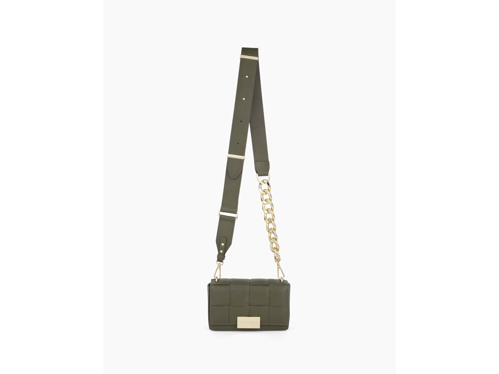Sac IDEAL OF SWEDEN chaine bandoulière - Modèle Braided - Khaki