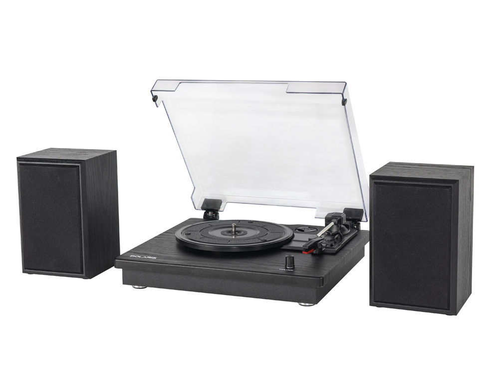 Platine vinyle Bolaris Bluetooth 10 W avec enceintes déportées - Modèle Phoenix - Coloris Noir