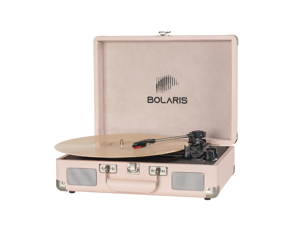Platine vinyle Bolaris Bluetooth 3 W - Modèle Rio - Coloris Rose