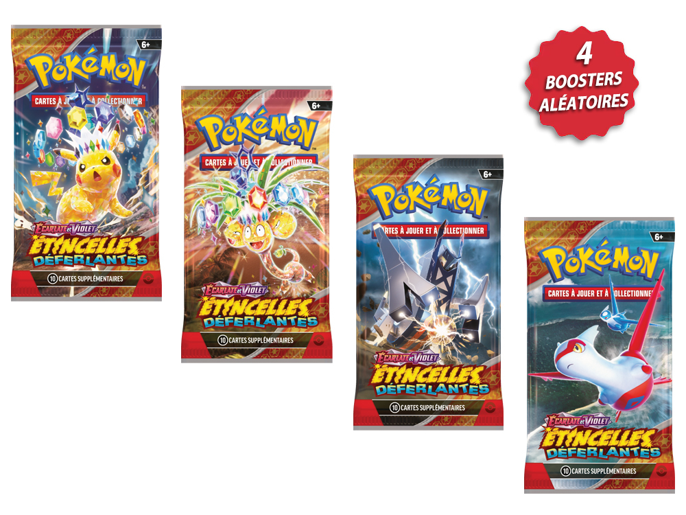 Pokémon - 4 Boosters Étincelles Déferlantes EV08