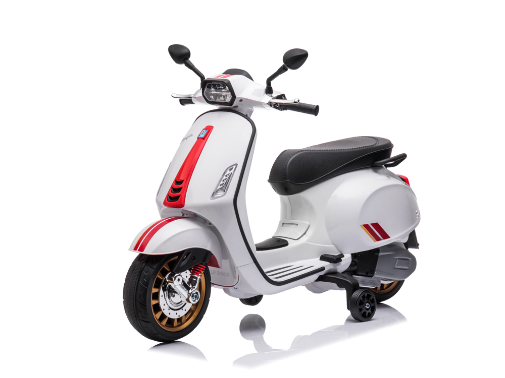 Vespa électrique 12V avec effets sonores et lumineux - Coloris Blanc