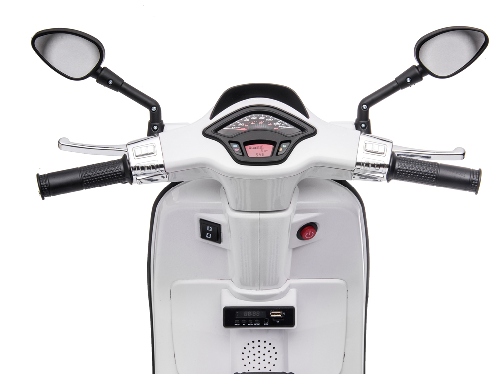 Vespa électrique 12V avec effets sonores et lumineux - Coloris Blanc