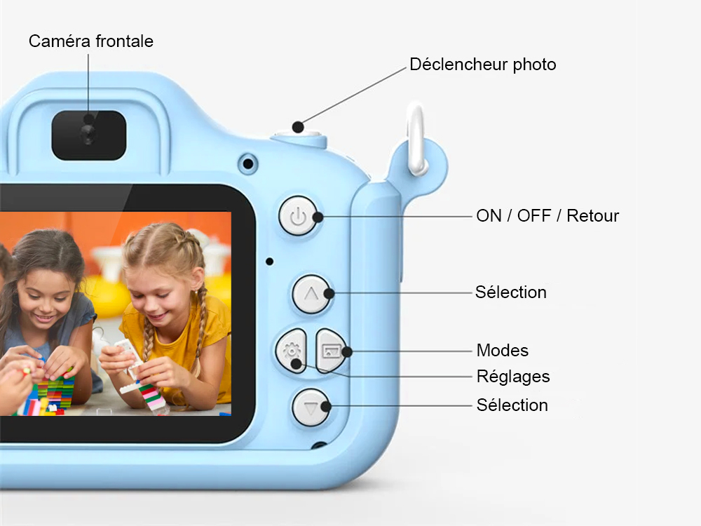 Appareil photo numérique enfant - Modèle Astro - Coloris Bleu