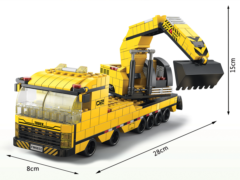 Jeu de construction 6 en 1 - Thème Chantier - 1000 briques