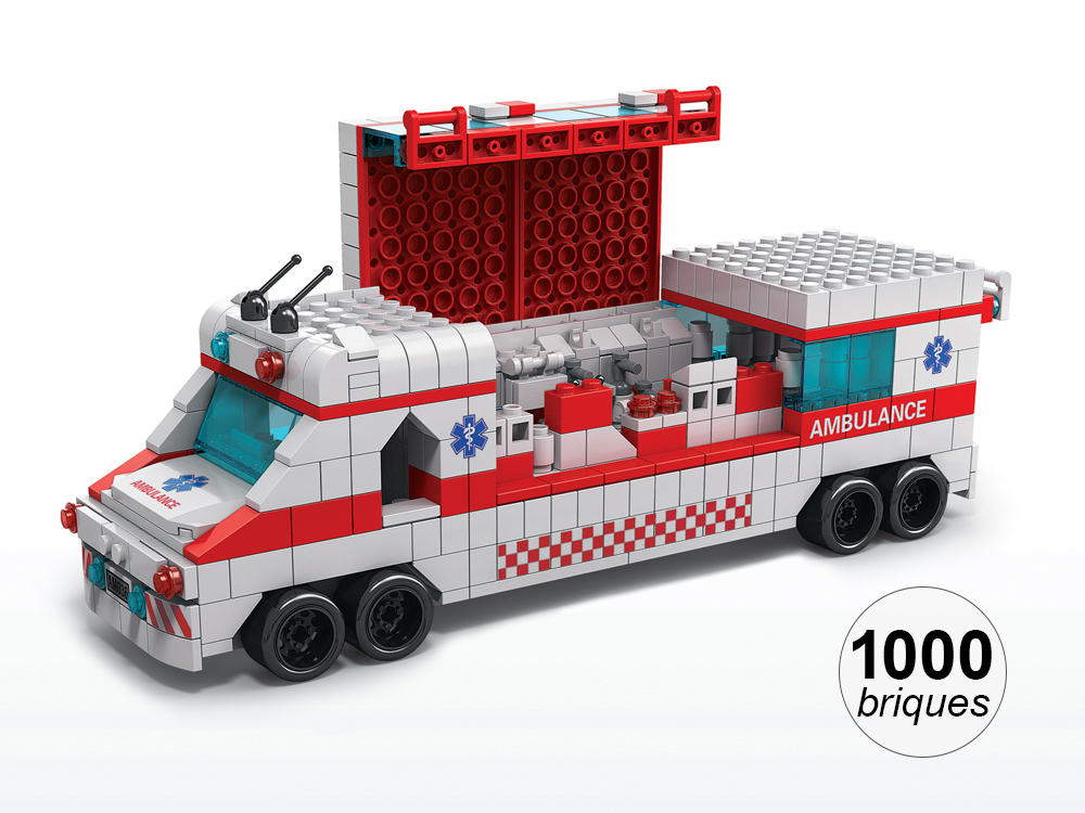 Jeu de construction 6 en 1 - Thème Ambulance - 1000 briques