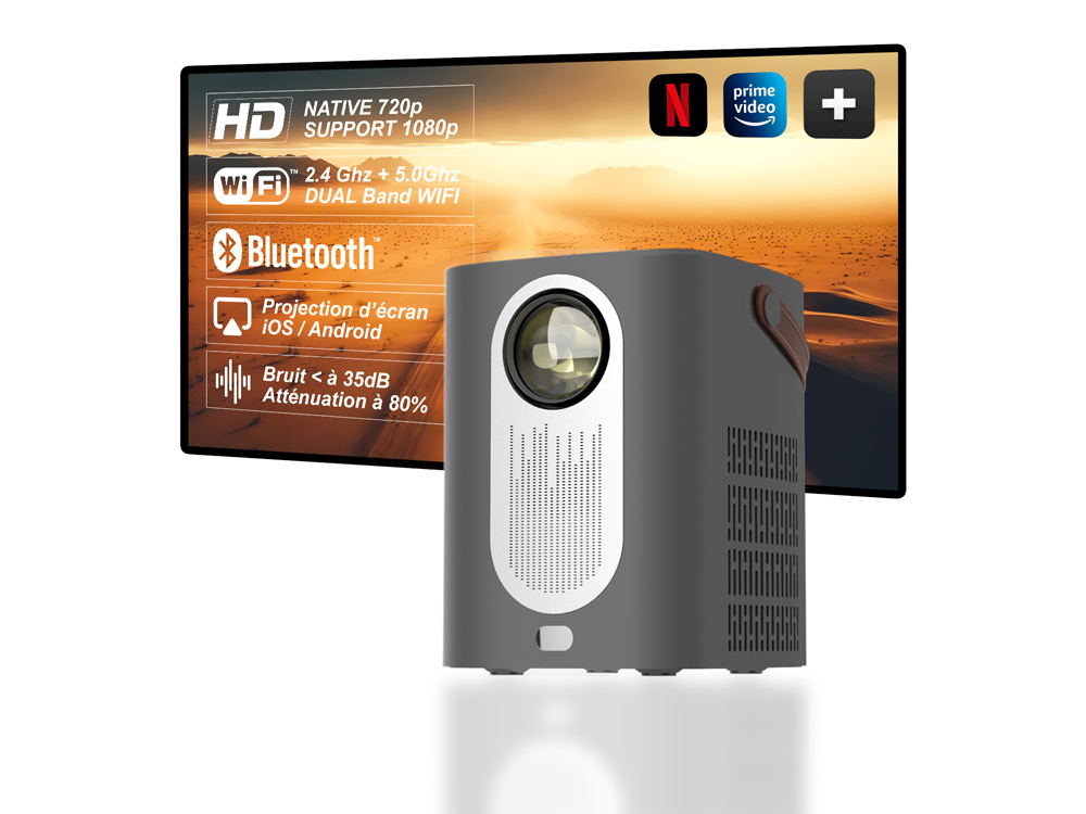 Vidéo projecteur Bolaris 720P 5 W Android Wifi Bluetooth - Modèle Nara