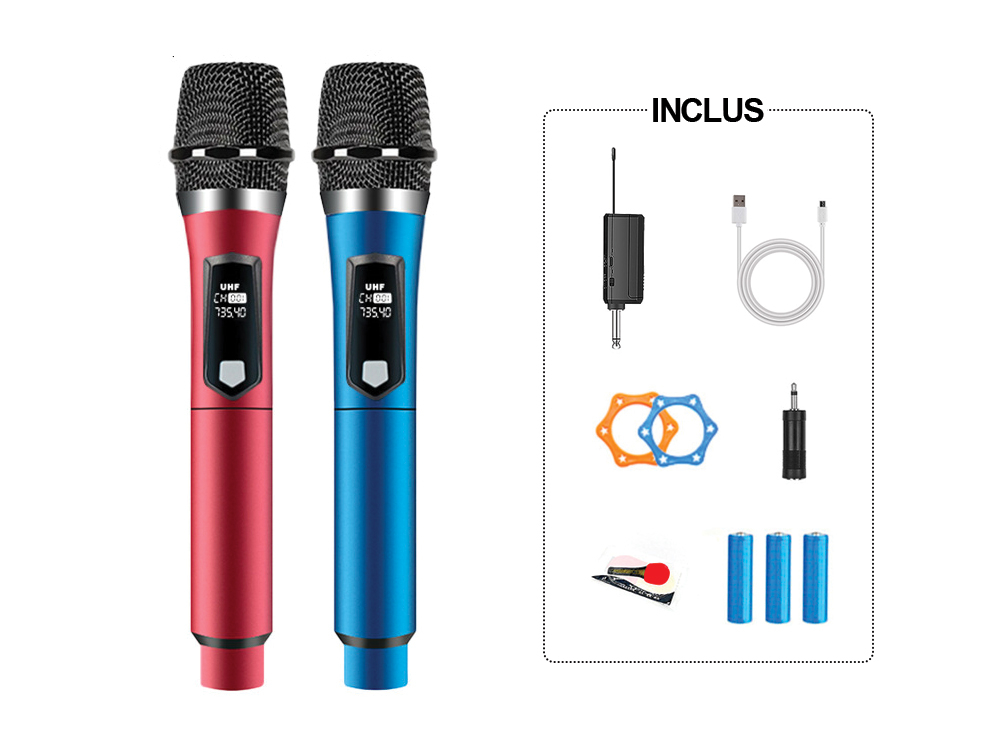 Microphones sans fil 192 KHz - Coloris Rouge et Bleu