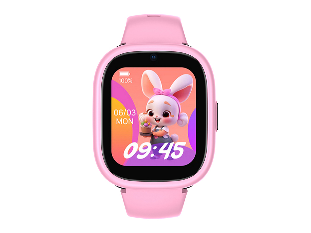 Montre connectée enfant 4G GPS LAGENIO - Coloris Rose avec bracelet violet