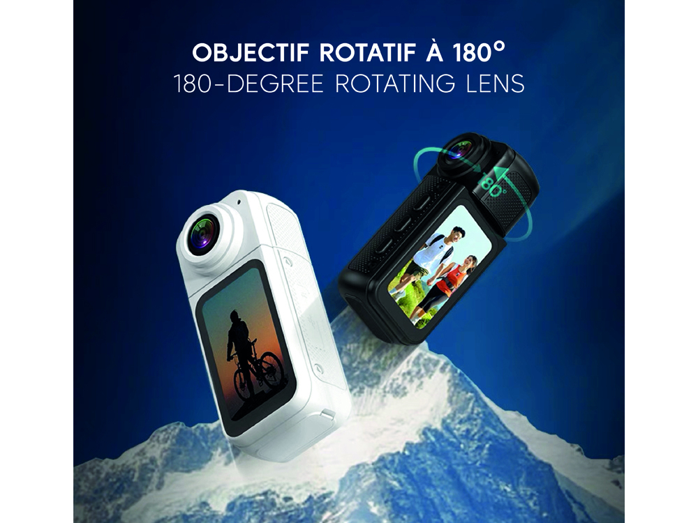 Caméra corporelle 2,7K Wifi 180° - Modèle Magnetix - Coloris Blanc