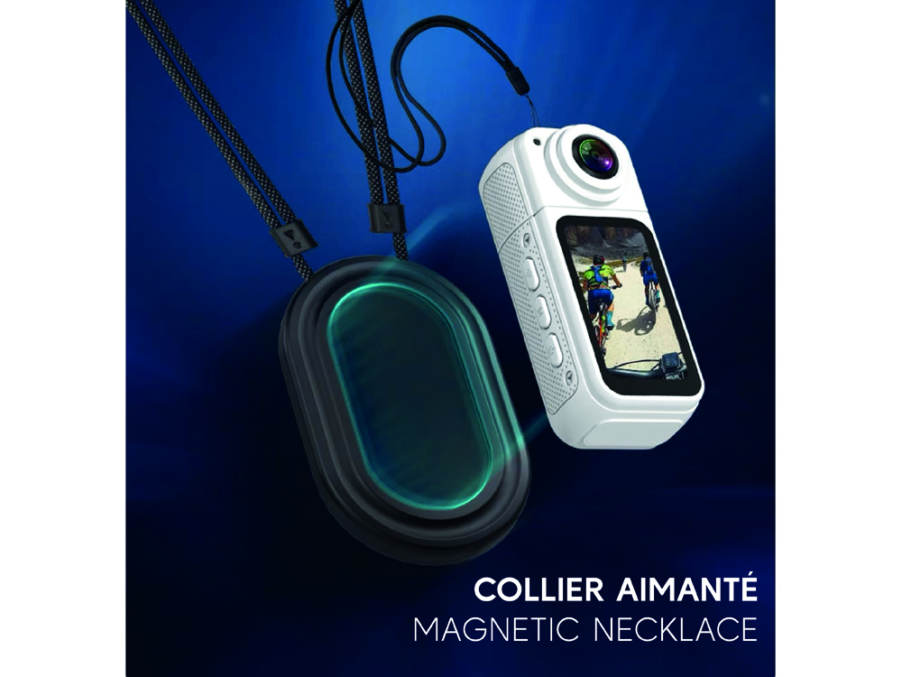 Caméra corporelle 2,7K Wifi 180° - Modèle Magnetix - Coloris Blanc